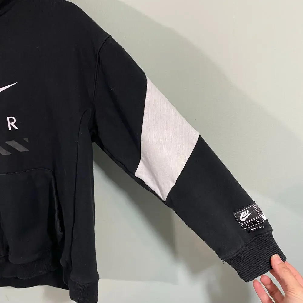 Nike Air Youth Black Graphic Fleece Grade School Lifestyle Hoodie Sz XL #HF8812